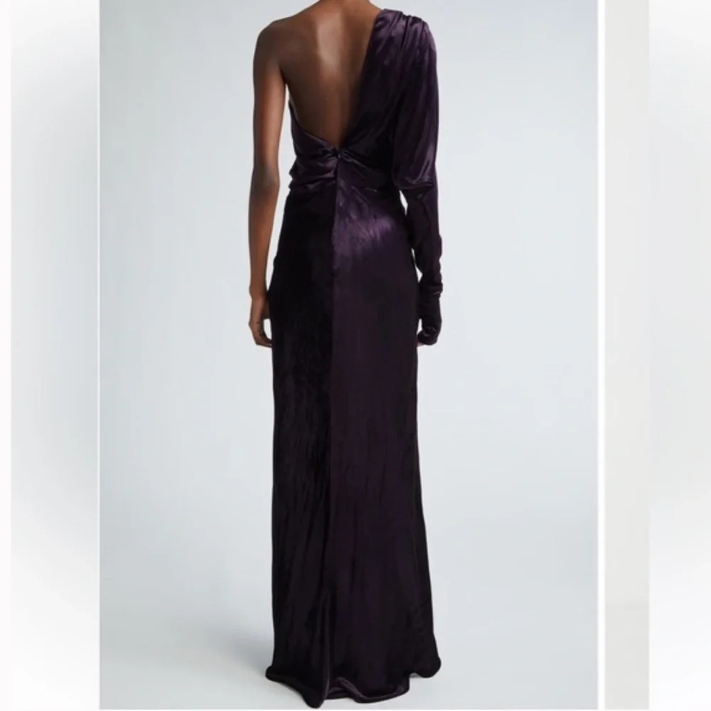 New Zimmermann Illustration Asymmetric Velvet One-Shoulder Draped Gown Size 4